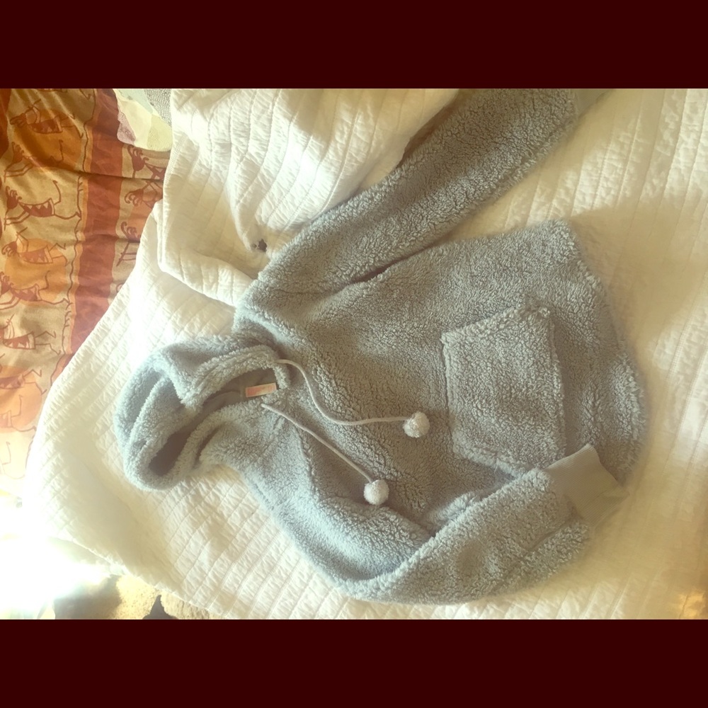 Fuzzy blue hoodie